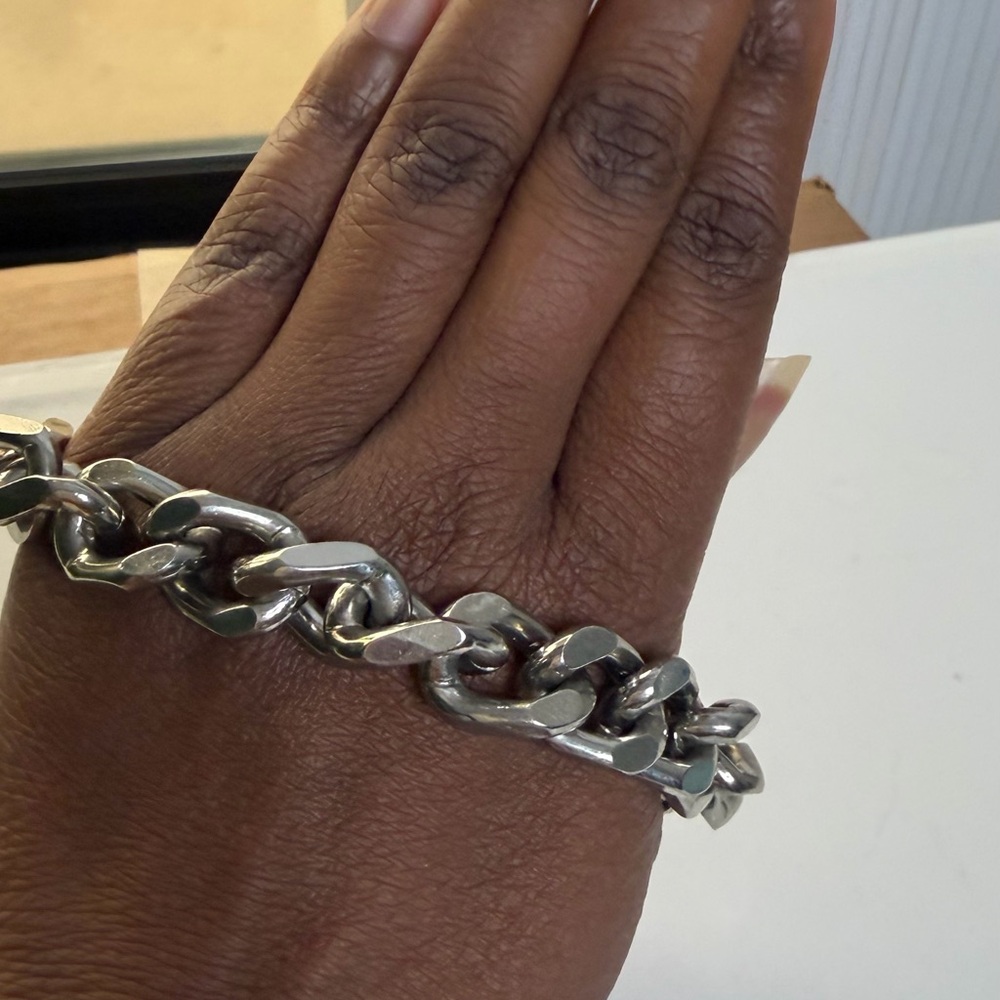 Chunky Silver Chain Bracelet - Picture 3 of 3